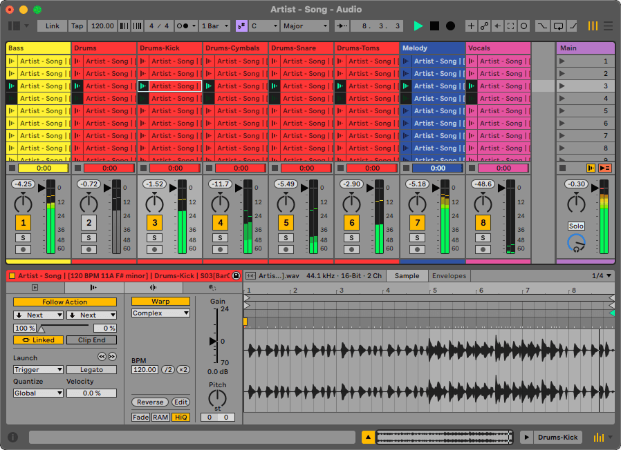 Ableton Session View project